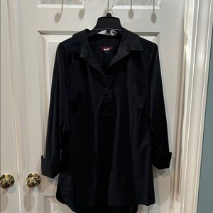 Krazy Larry High Low hem Button Up Tunic Blouse